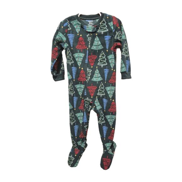 Carter’s Fleece Footed Holiday Sleeper Christmas Trees 24M 2-Way Zipper NEW - Picture 1 of 9